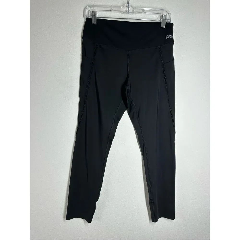 Pink Active Victoria’s Secret Black Athletic Leggings Size L 2 Packets